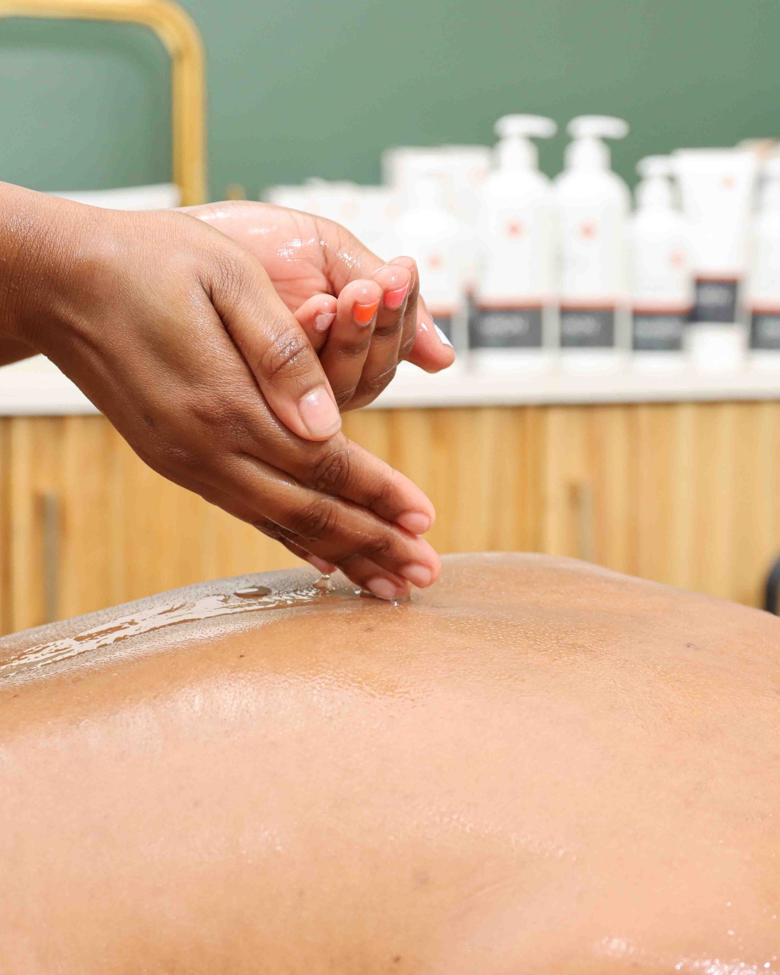 A massage treatment in progress at Umdlalo Wellness Spa